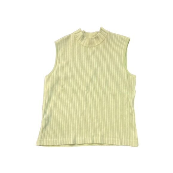 St. John Top Knit Mock Neck Sleeveless Two Tone Green SMALL Vintage Neck Warmer - Picture 12 of 16